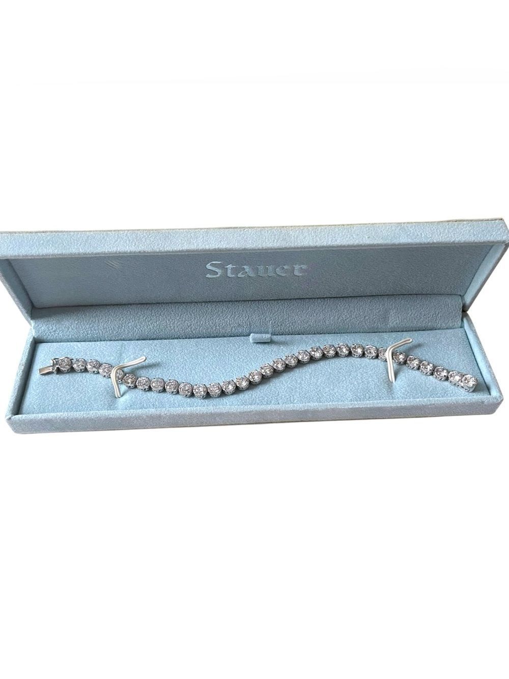 Stauer Sterling Silver Diamond Tennis Bracelet in Original Box